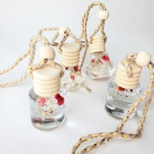 Hanging Car Diffuser: Natural Scented Oil, Long Lasting, Hand-made, Air Freshener, Baby Breath Flowers