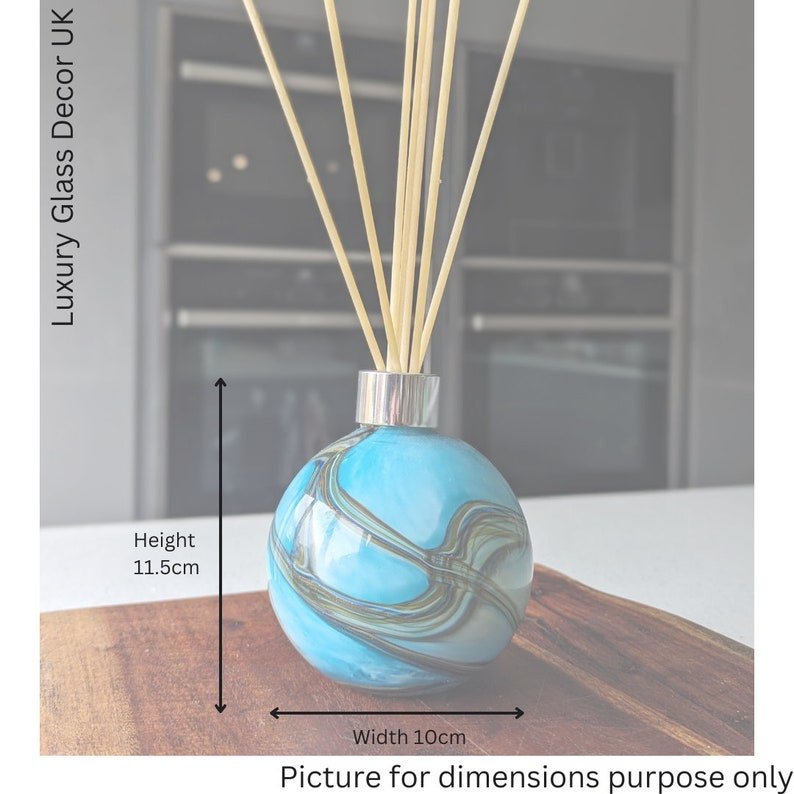 Mouth Blown Glass Sphere Reed Diffuser: Champagne White Colour Wedding Gift Anniversary - 图片 5