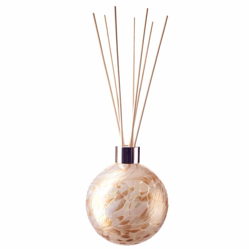 Mouth Blown Glass Sphere Reed Diffuser: Champagne White Colour Wedding Gift Anniversary - 图片 4