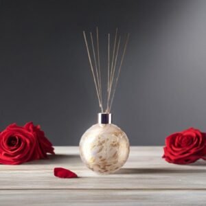 Mouth Blown Glass Sphere Reed Diffuser: Champagne White Colour Wedding Gift Anniversary