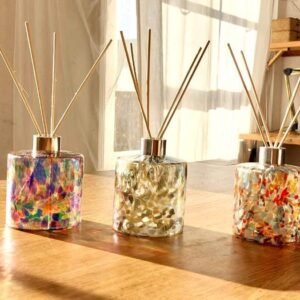 Handmade Iridescent Glass Reed Diffuser: Elegant Home Fragrance