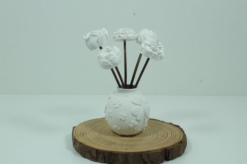 Floral Reed Diffuser |C Elegant White Home Fragrance |C Minimalist Decor Gift - 图片 2