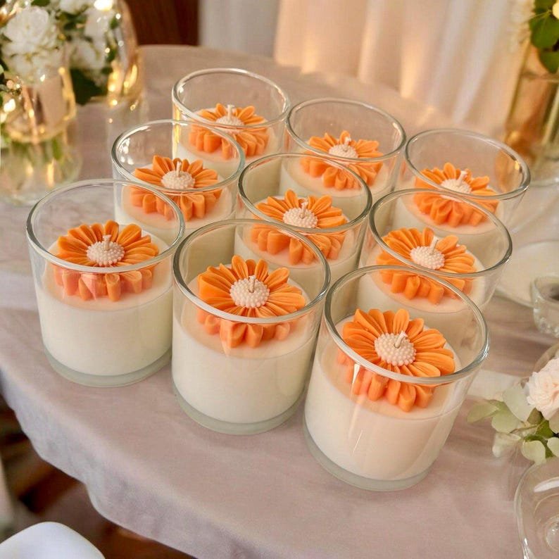 Daisy Candle | Handmade Soy Candle | Custom Party Favors, Bridal Shower Gifts, Baby Shower Candles, Bridesmaid Gift, Thank You Candle - 图片 7